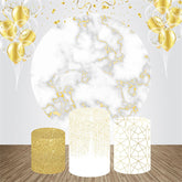 Weiß Gold Funkeln Runden Glücklich Geburtstag Hintergrund Bausatz